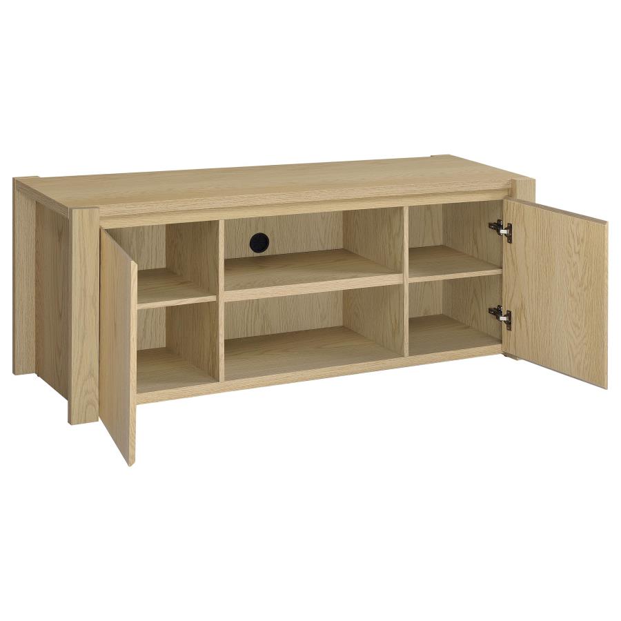 Laurelton 3-Piece Entertainment Center TV Stand in Light Oak - Modern Media Console