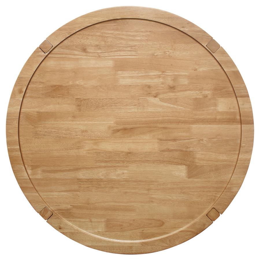 Camillo Round Solid Wood Coffee Table Maple Brown - Warm and Inviting Centerpiece for Your Living Room