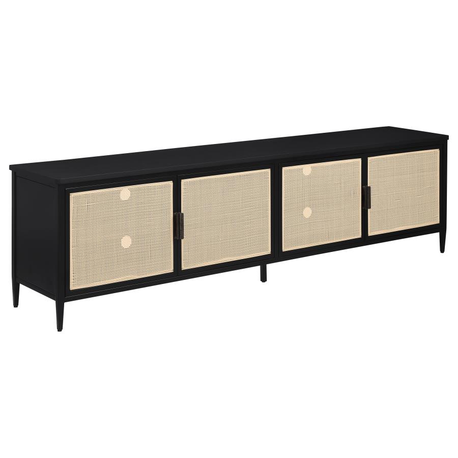 Tokyo Woven Rattan Design Entertainment Center - Stylish and Functional Storage with a Bohemian Touch