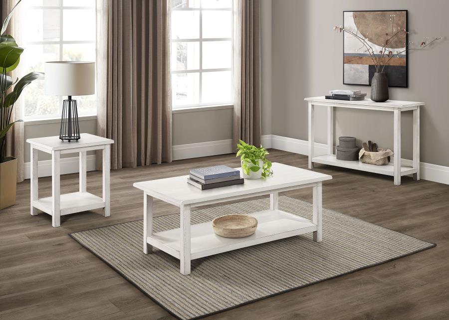 Payne Wood End Table with Shelf White - Sleek and Practical Accent for Your Living Room or Bedroom