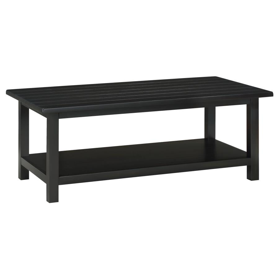 Payne Wood Coffee Table with Shelf Java - Elegant and Practical Centerpiece for Your Living Room