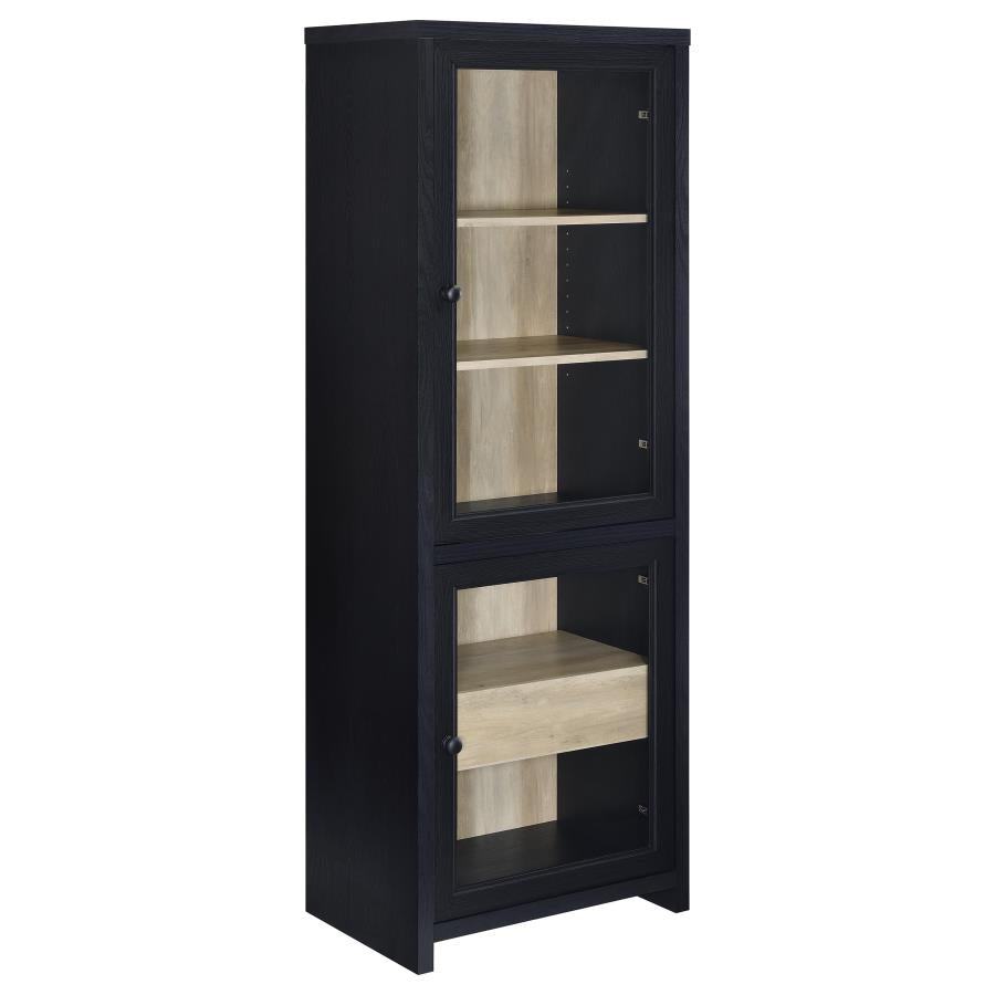 Denison 3-Piece Entertainment Center with 79-Inch TV Stand in Black - Modern Media Console Set
