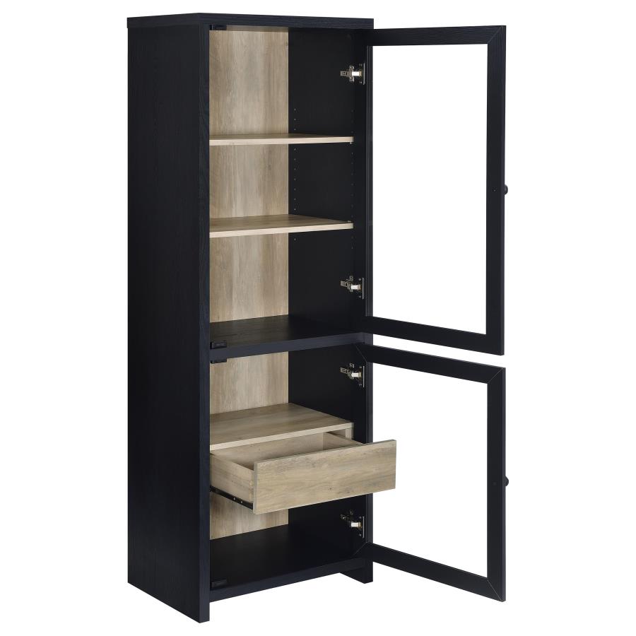 Denison 3-Piece Entertainment Center with 79-Inch TV Stand in Black - Modern Media Console Set