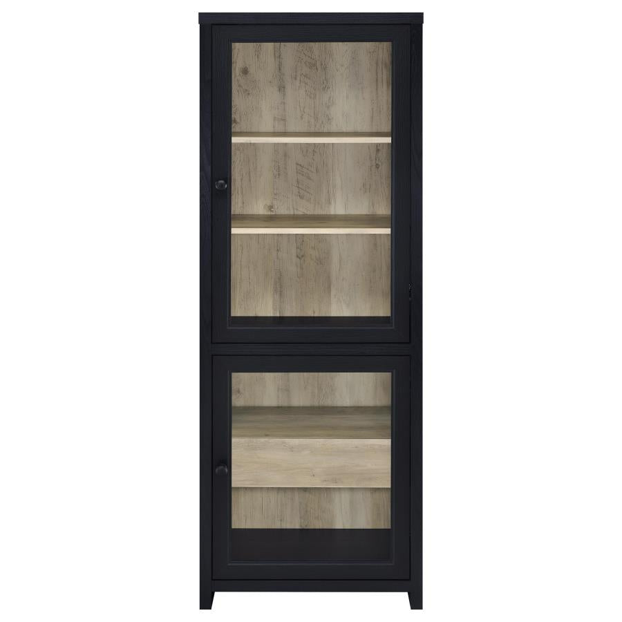 Denison 3-Piece Entertainment Center with 79-Inch TV Stand in Black - Modern Media Console Set