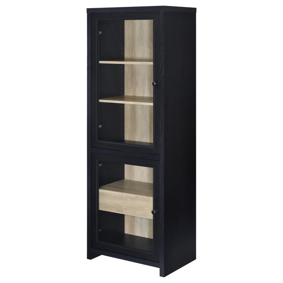 Denison 3-Piece Entertainment Center with 79-Inch TV Stand in Black - Modern Media Console Set