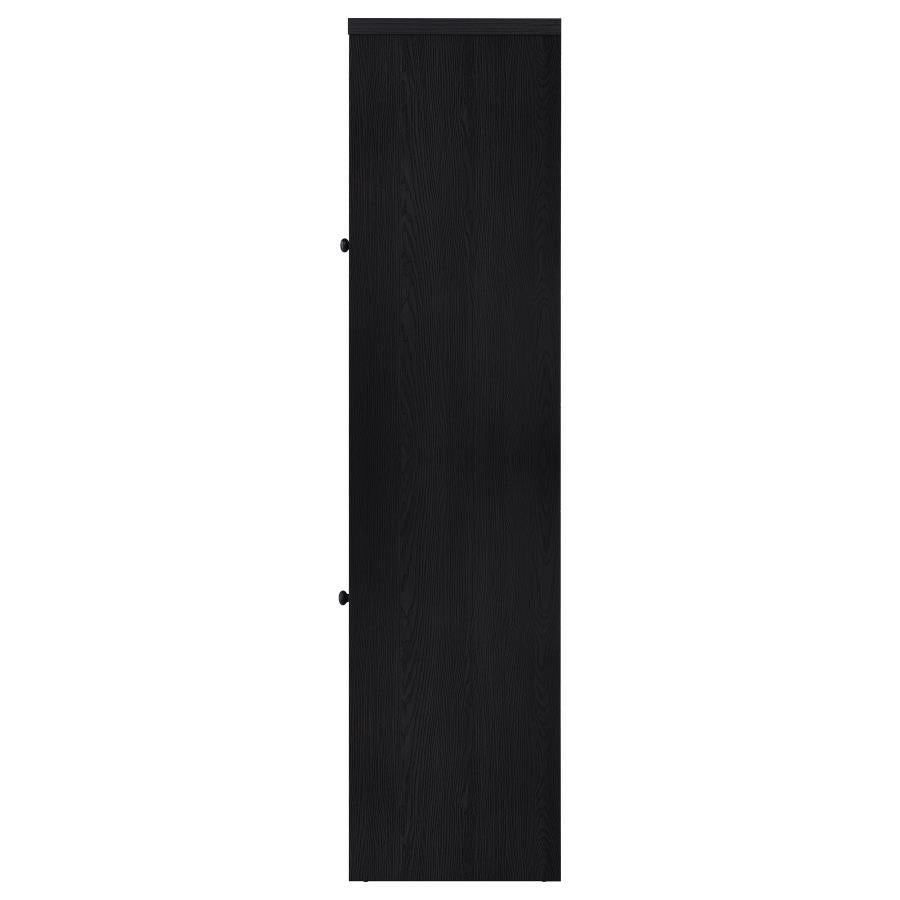 Denison 3-Piece Entertainment Center with 79-Inch TV Stand in Black - Modern Media Console Set