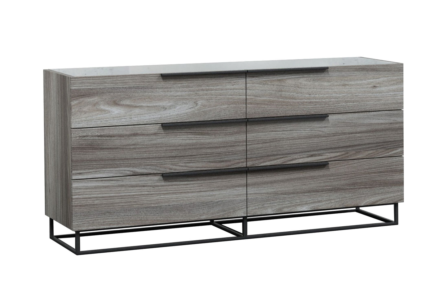 Modrest Enzo Italian Modern Grey Oak Dresser β Sleek 6-Drawer Contemporary Storage