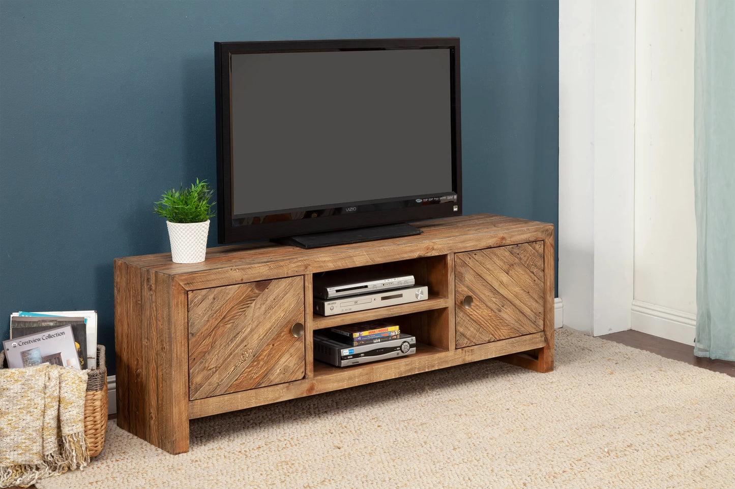 Hayes Elegant TV Console in Wheat Finish – Stylish and Functional Storage Solution for Modern Living Rooms