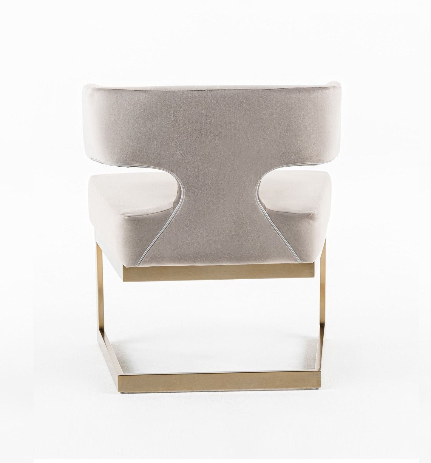 Modrest Calvo Modern Off-White Velvet & Brass Dining Chair