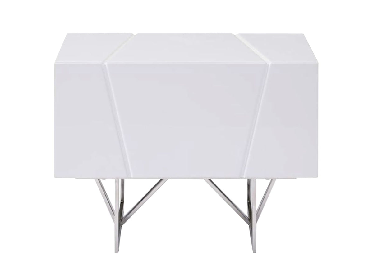 Chrysler High Gloss White Nightstand