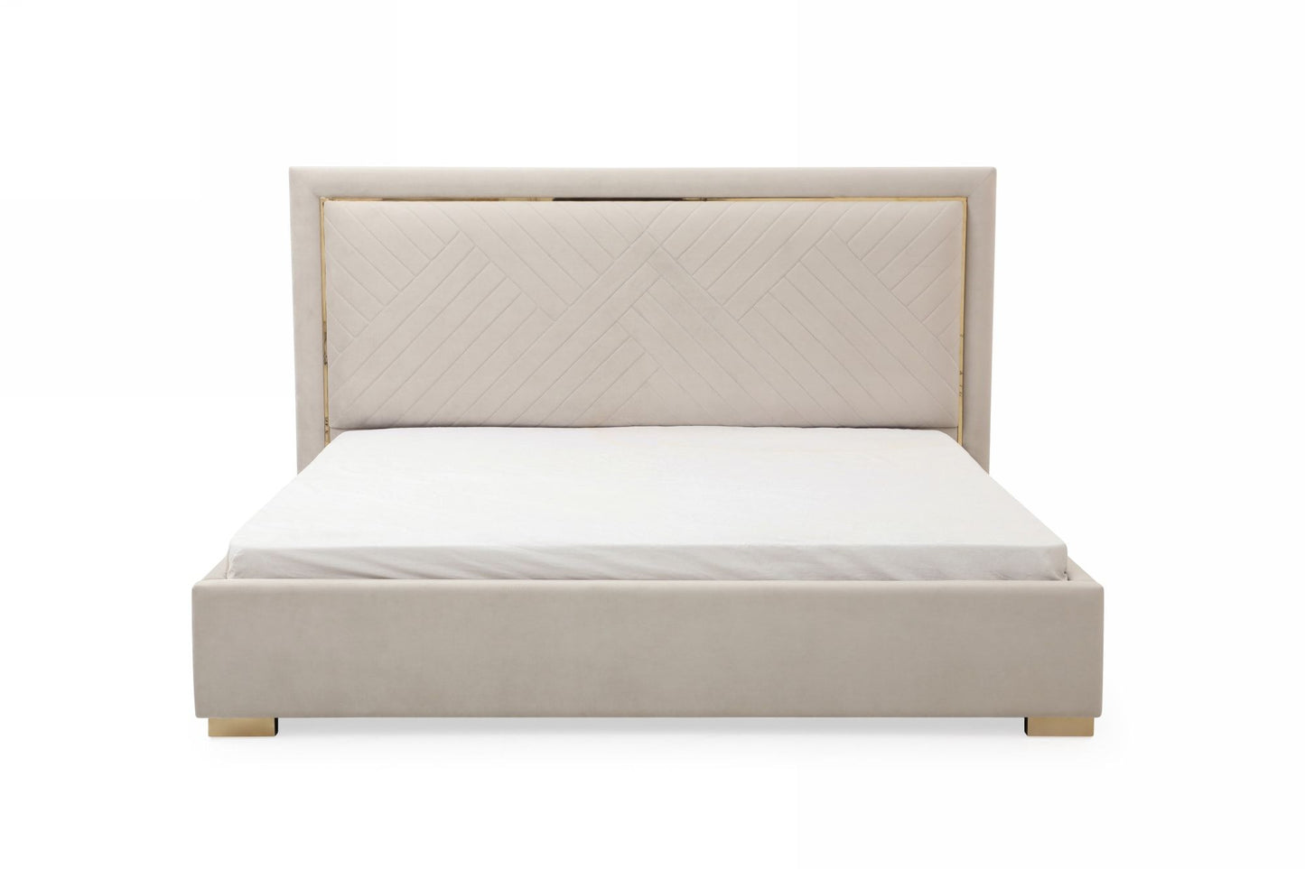 Modrest Corrico - Modern Off White and Champagne Gold Bedroom Set