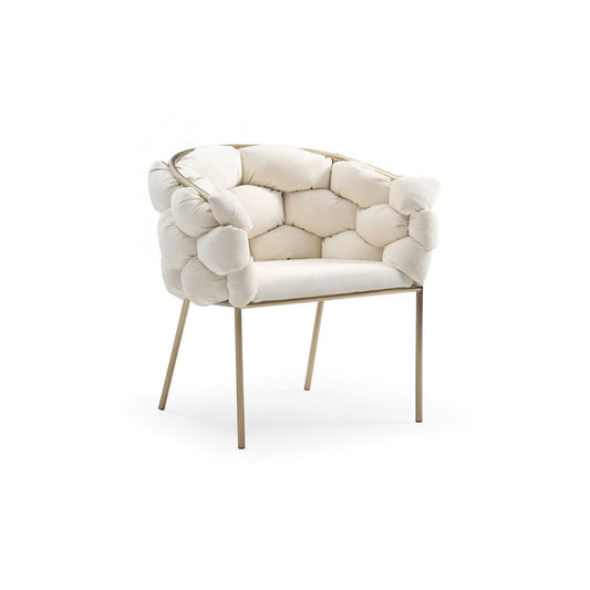 Modrest Debra - Sleek Modern Off-White Fabric Dining Chair | Stylish & Versatile Seating