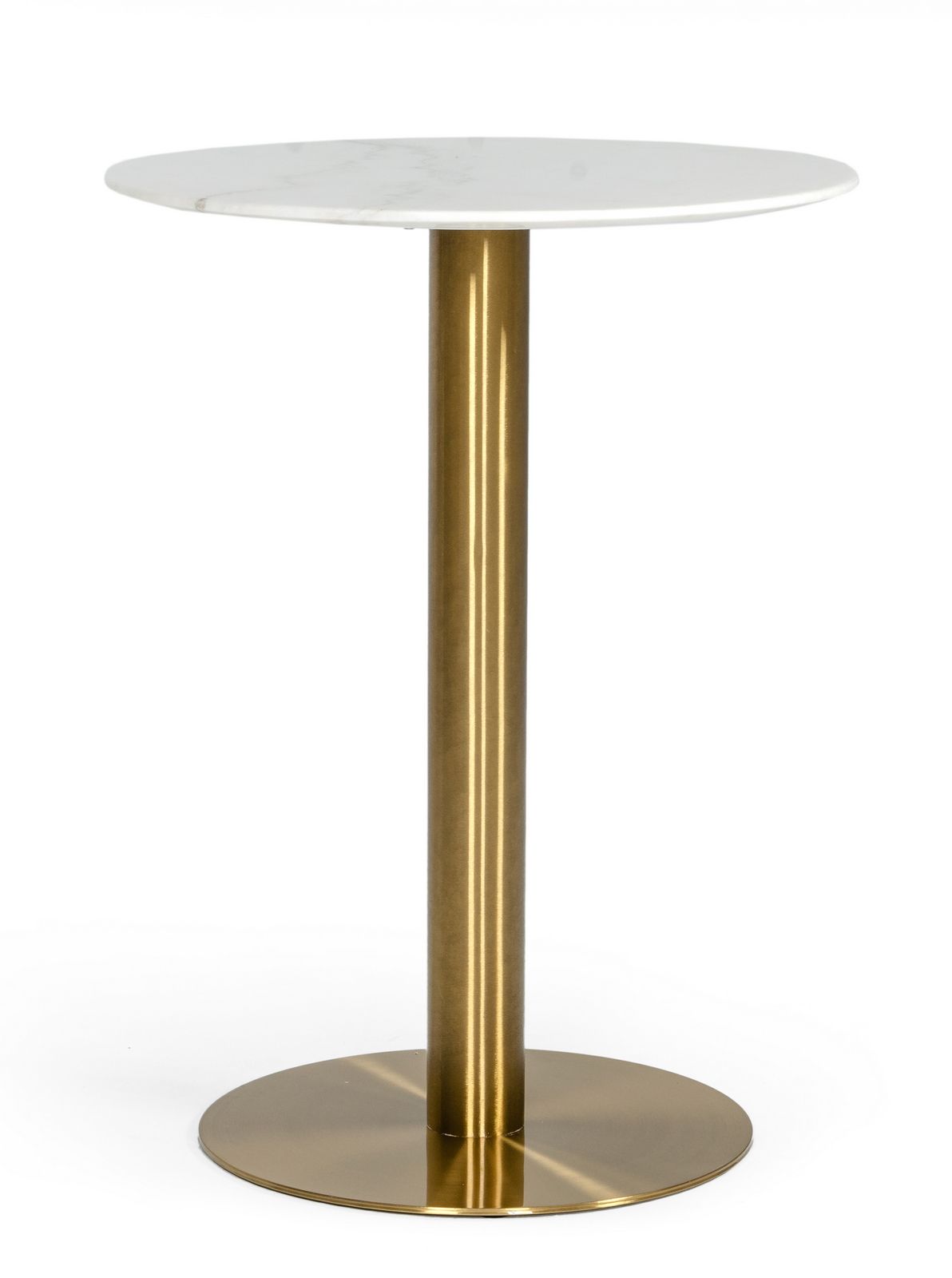 Modrest Fairway - Glam White Marble and Brushed Gold Bar Table