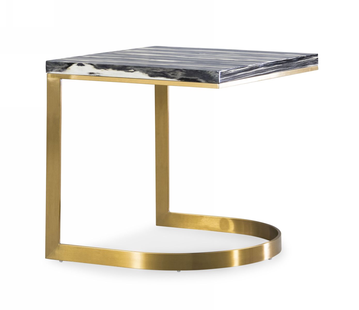 Modrest Greely - Glam Black and Gold Marble End Table