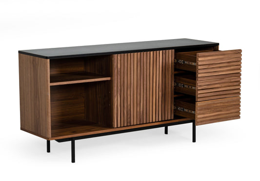 Maggie Buffet β Walnut and Grey Finish Sideboard Cabinet
