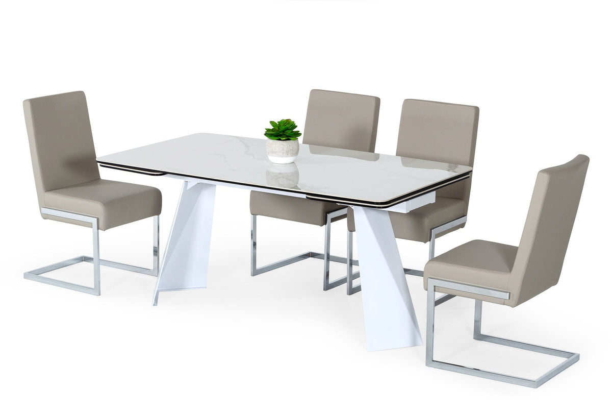 Encanto White Ceramic Dining Table