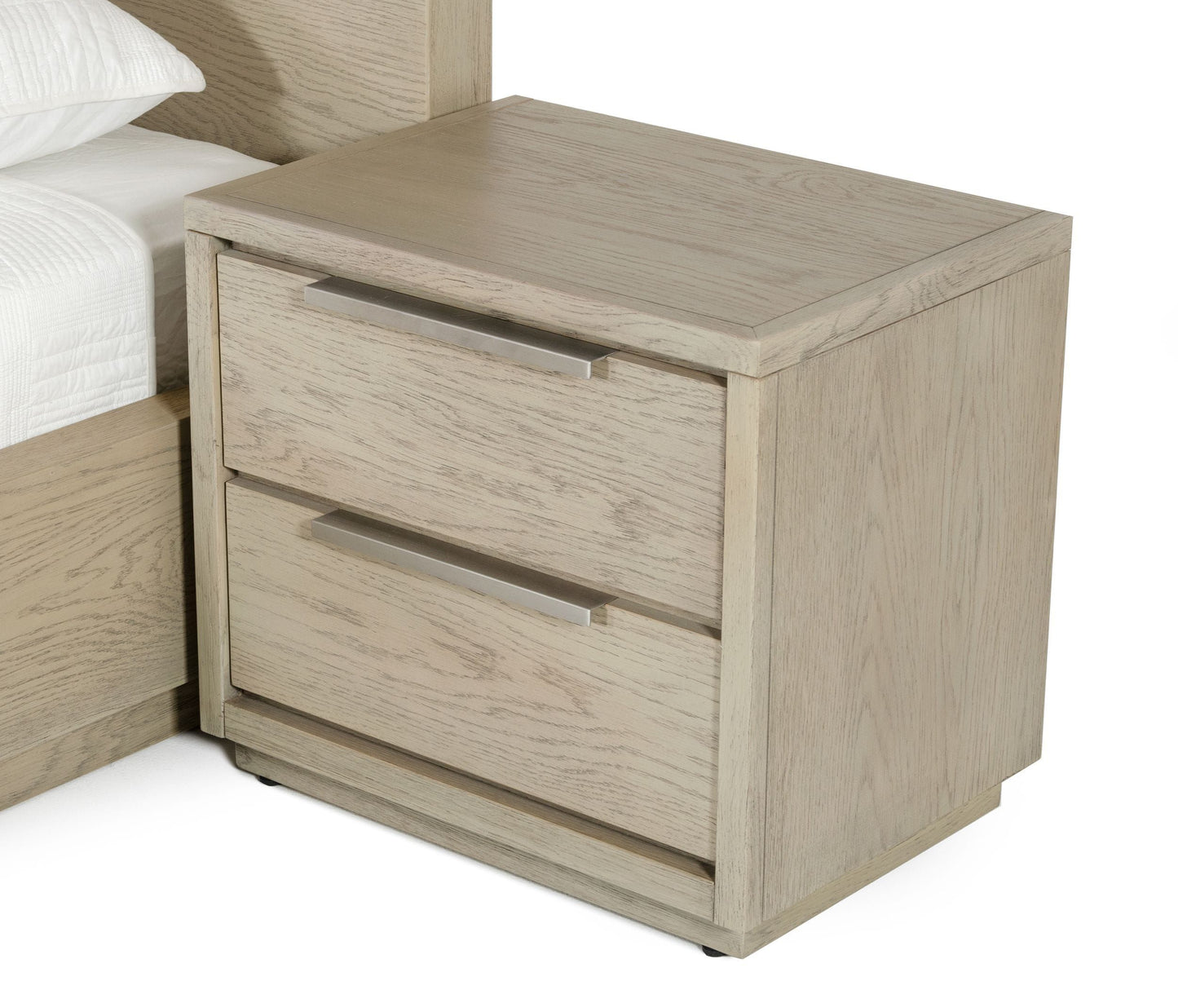 Modrest Samson - Contemporary Grey and Silver Nightstand