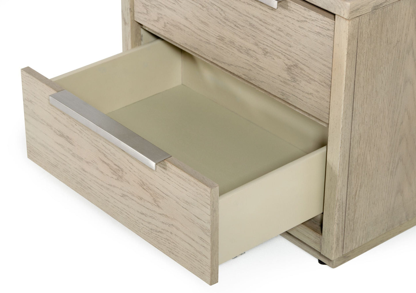 Modrest Samson - Contemporary Grey and Silver Nightstand