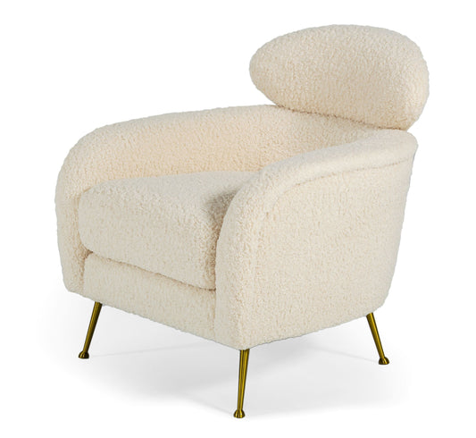 Modrest Altura Modern Faux Fur Lounge Chair - Cozy Accent Seating with Chic Style