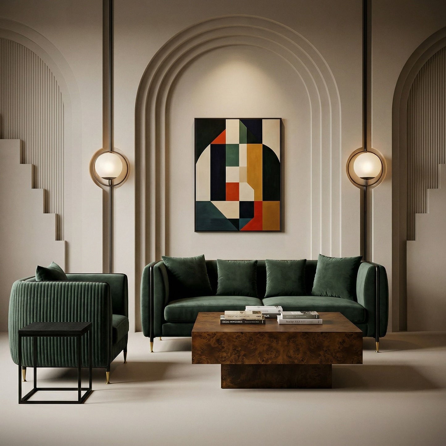 Jebel Dark Green Jade Velvet Accent Chair