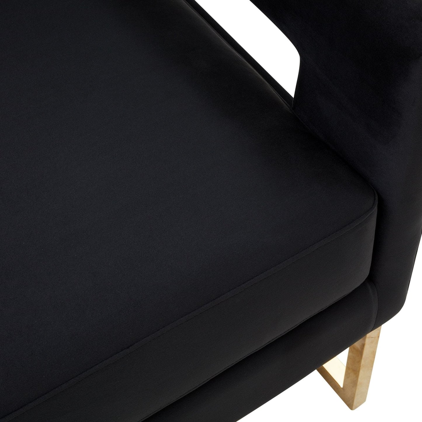 Edna Black Velvet and Gold Accent Chair