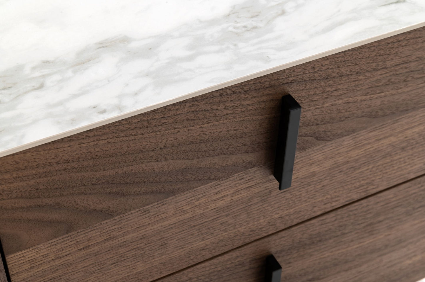 Modrest Chelton - Contemporary White Ceramic & Walnut Dresser