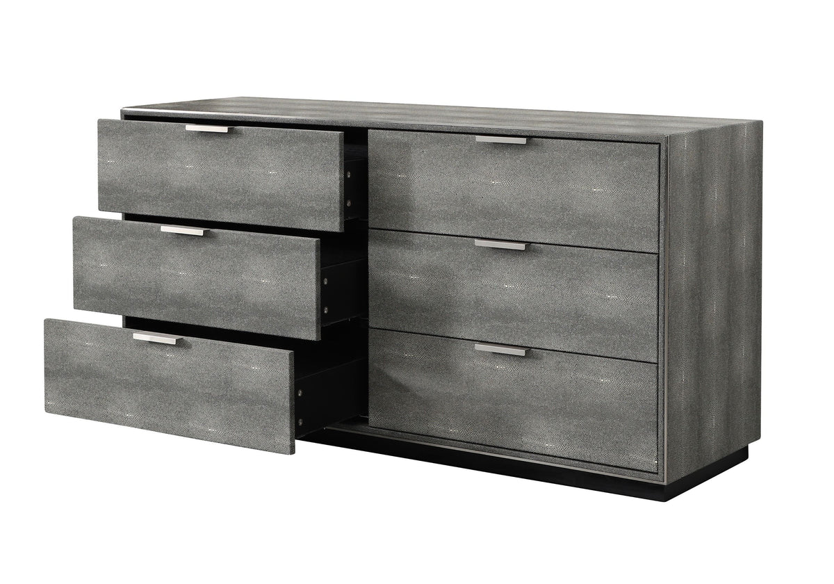Dynasty Shagreen Six-Drawer Dresser