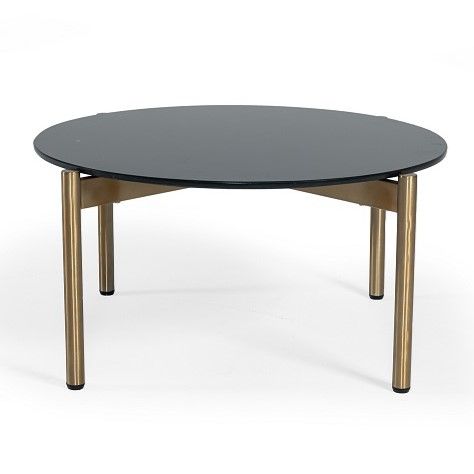 Denzel Black Marble and Gold Coffee Table