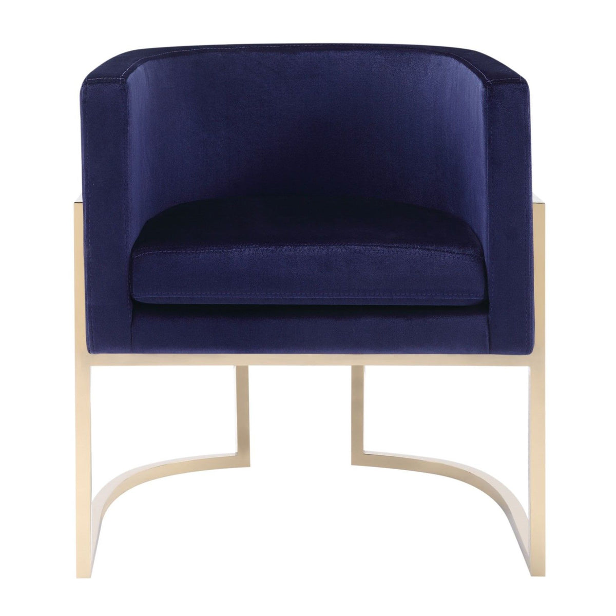 Betsy Navy Blue Velvet and Gold Dining Chair