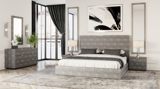 Modrest Dynasty - Eastern King Modern Shagreen Bedroom Set