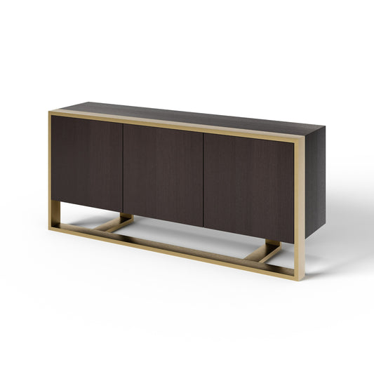 Modrest Fauna Buffet β Modern Wenge Wood with Luxe Brass Accents for Elegant Storage