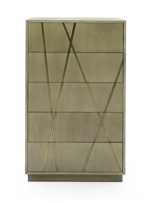 Modrest Nixa - Sleek Modern Birch Chest | Brushed Bronze Elegance for Stylish Interiors