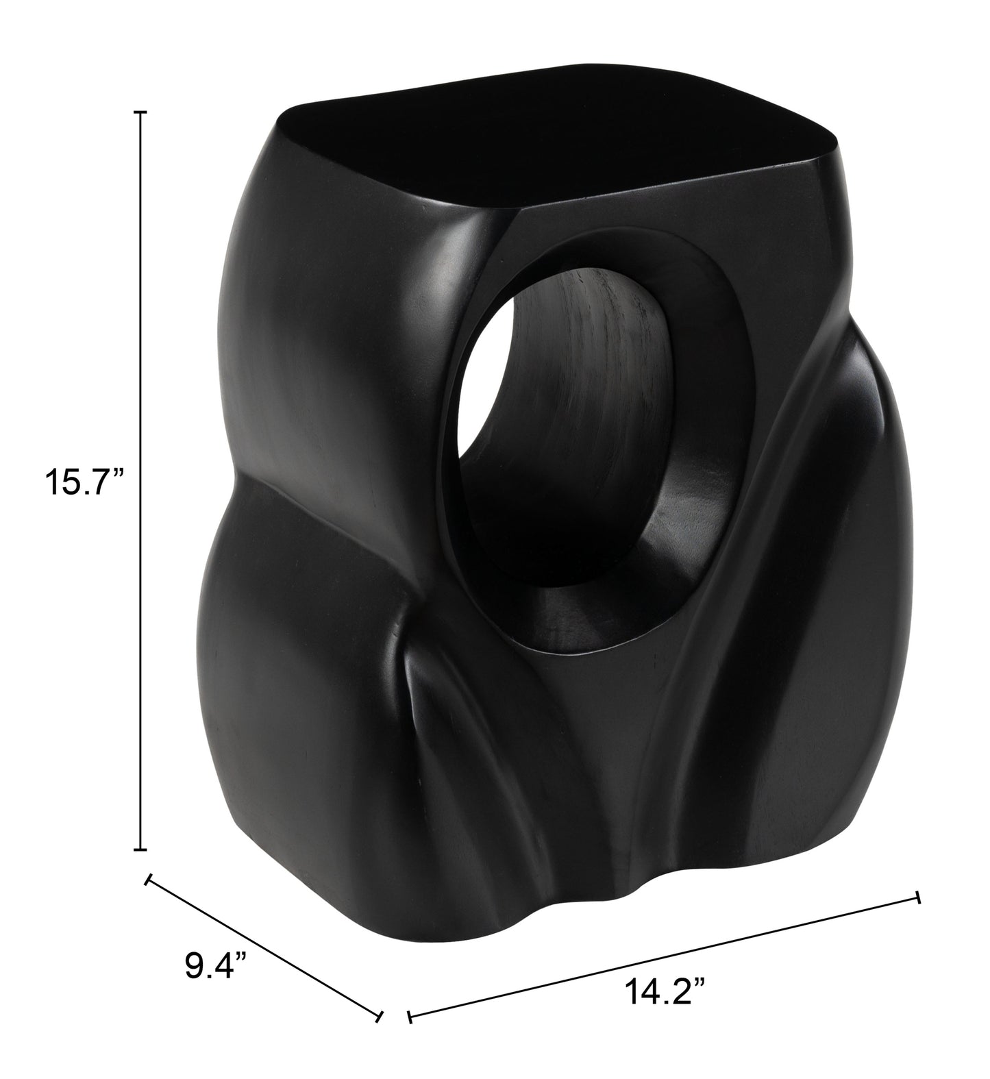Trung Side Table Black β Modern and Stylish Black Accent for Living Room or Bedroom