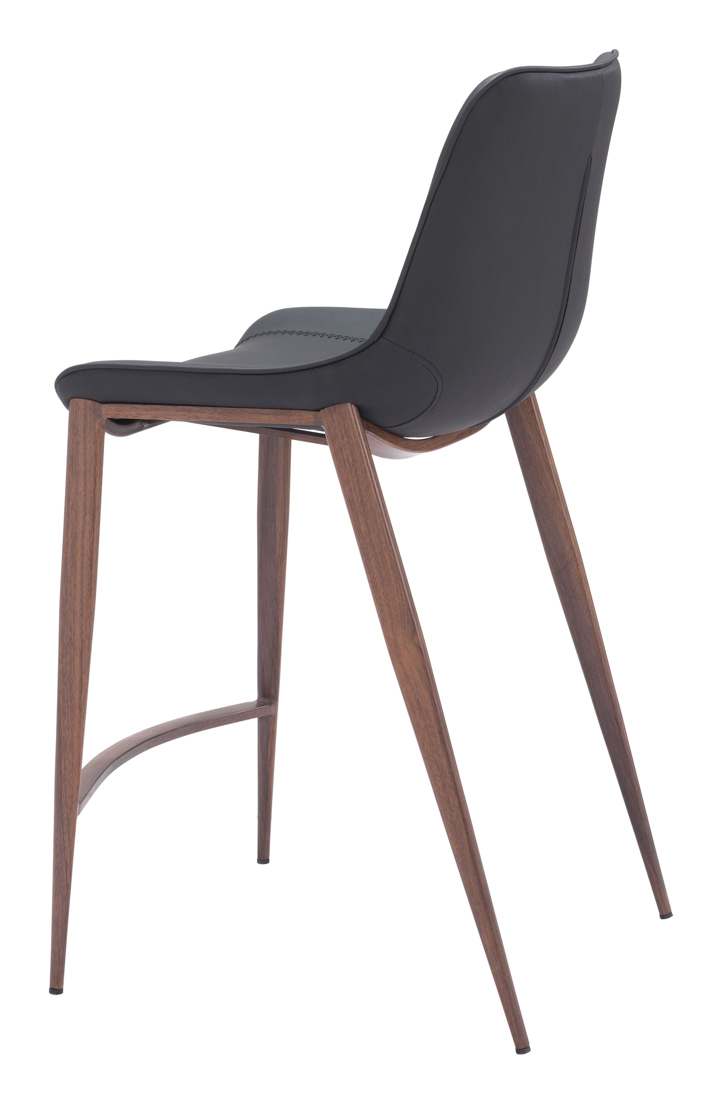 Magnus Counter Stool Set of 2 - Black & Walnut Modern and Stylish Counter Stools for Contemporary Kitchens and Dining Areas