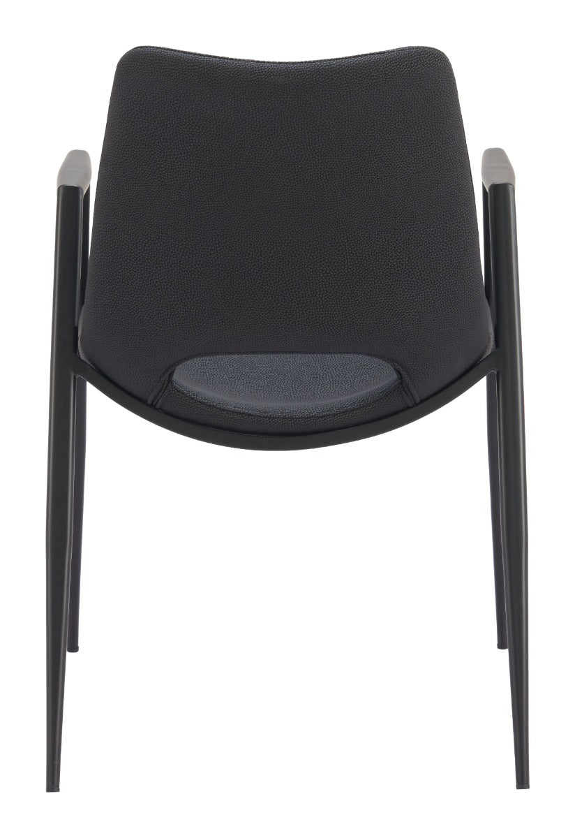 Desi Dining Chairs Set of 2 – Modern Black Wood Finish Stylish Kitchen & Dining Seating