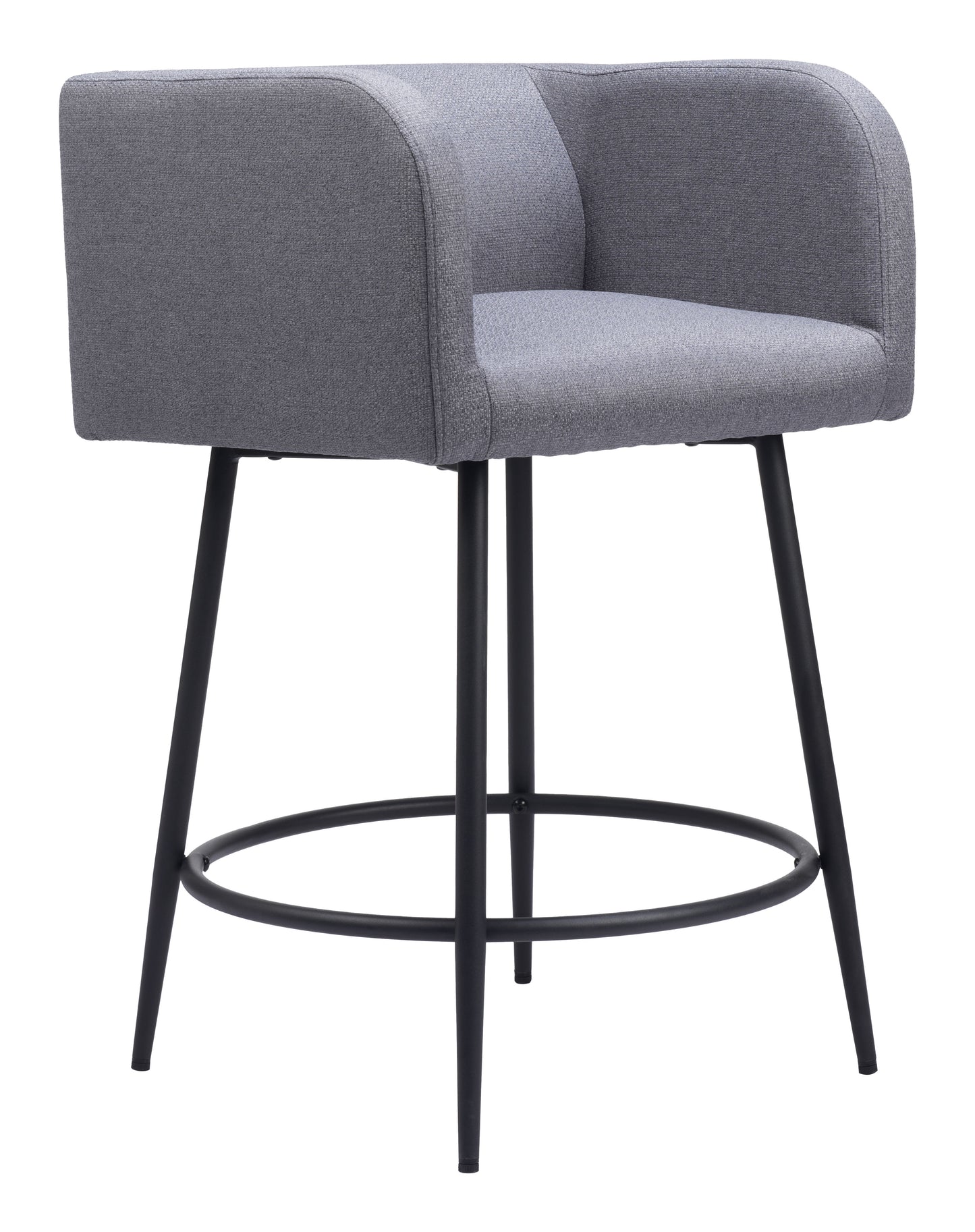 Horbat Counter Stool Set of 2 - Gray Stylish and Comfortable Upholstered Stools for Modern Kitchens and Dining Areas