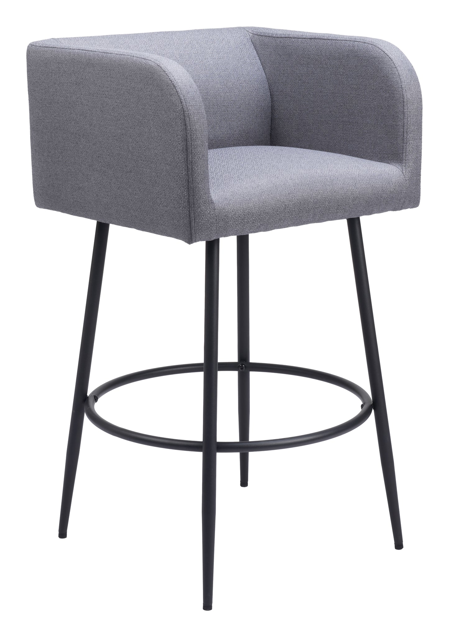 Horbat Barstool Set of 2 - Gray Modern and Stylish Upholstered Barstools for Contemporary Kitchens and Bars