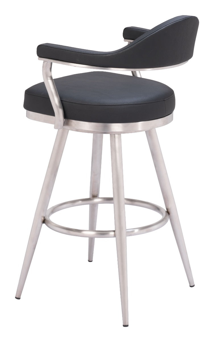 Vagur Swivel Barstool - Black Modern and Stylish Swivel Barstool for Contemporary Kitchens and Bars