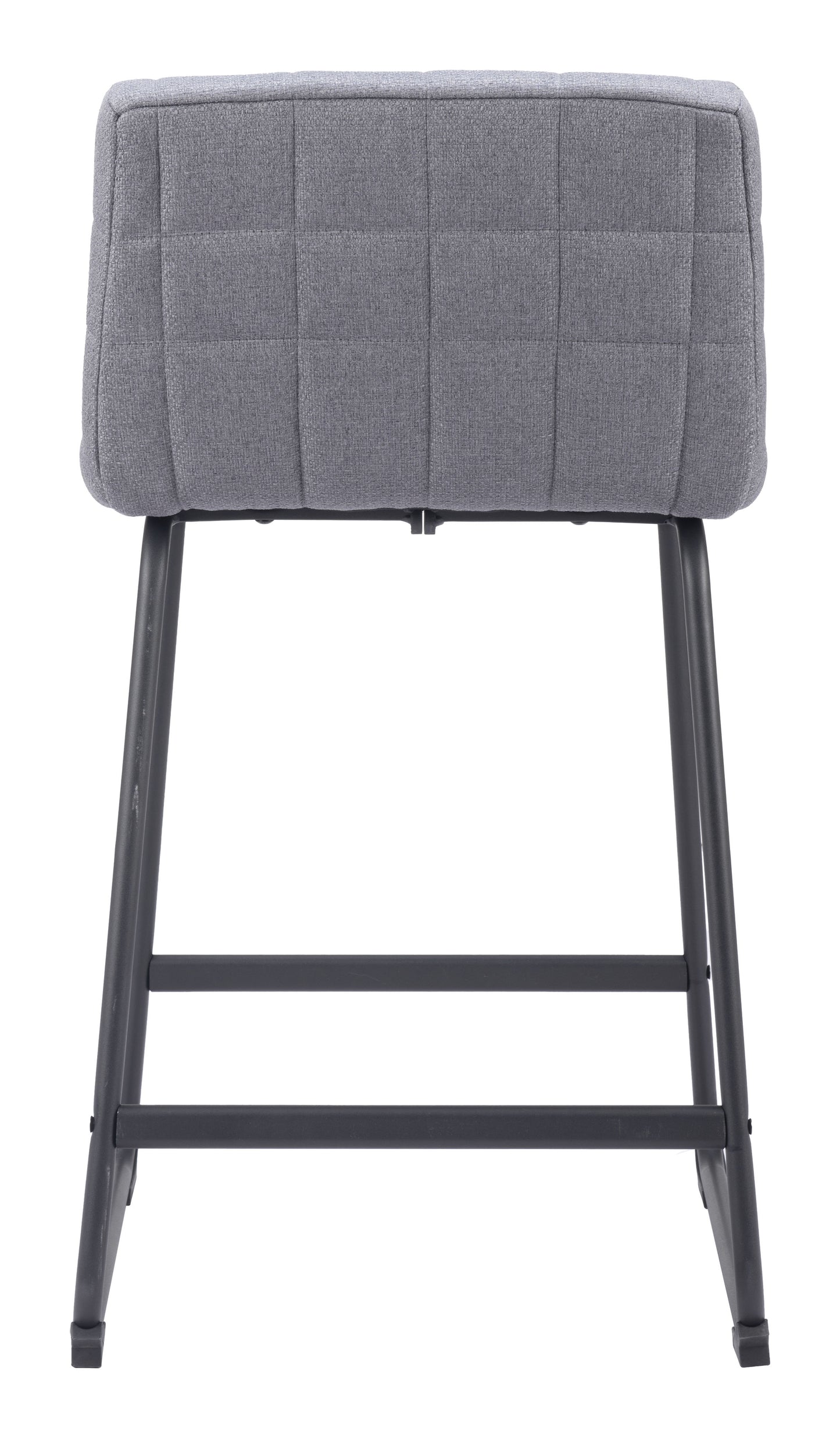 Pago Counter Stool Set of 2 - Gray Modern and Stylish Upholstered Stools for Contemporary Kitchens and Dining Spaces