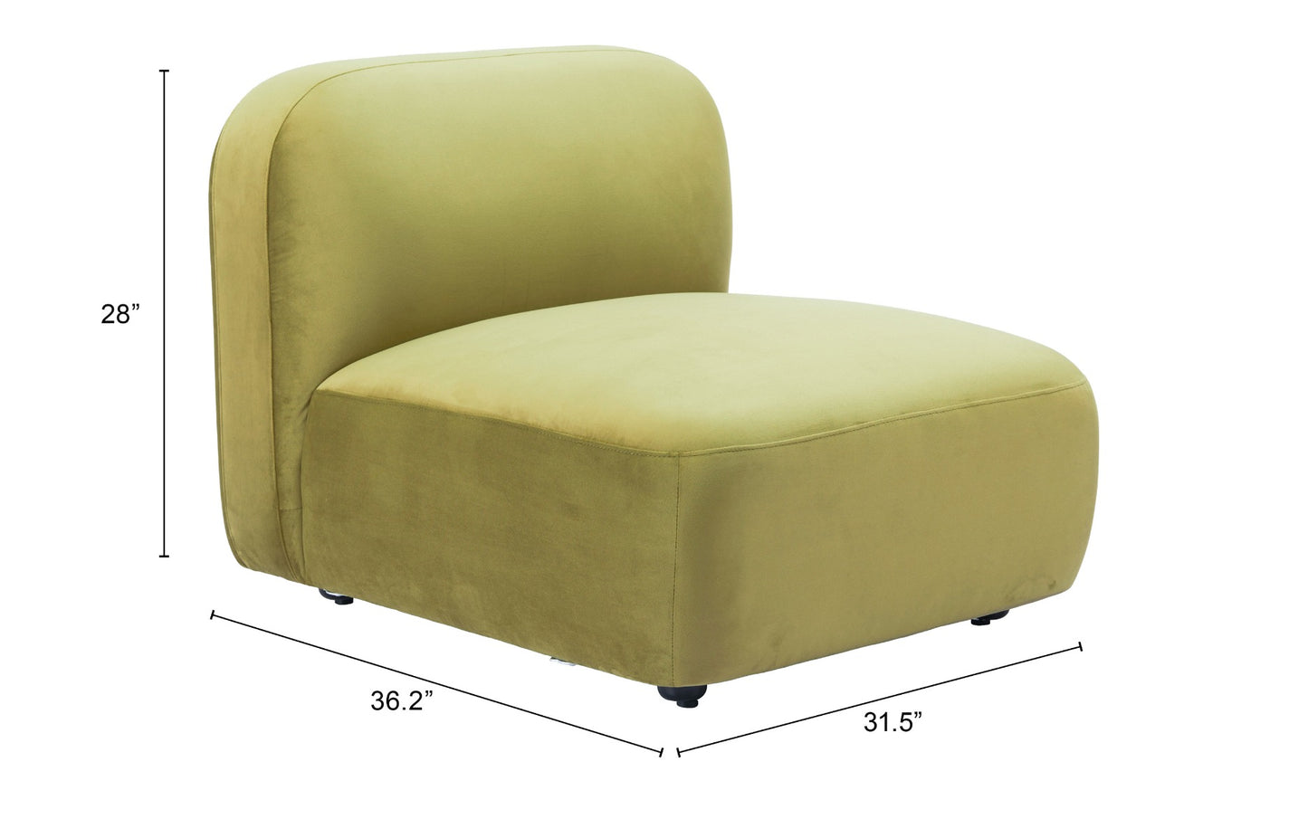 Biak Middle Chair - Green Stylish and Comfortable Upholstered Chair for Modern Living Spaces