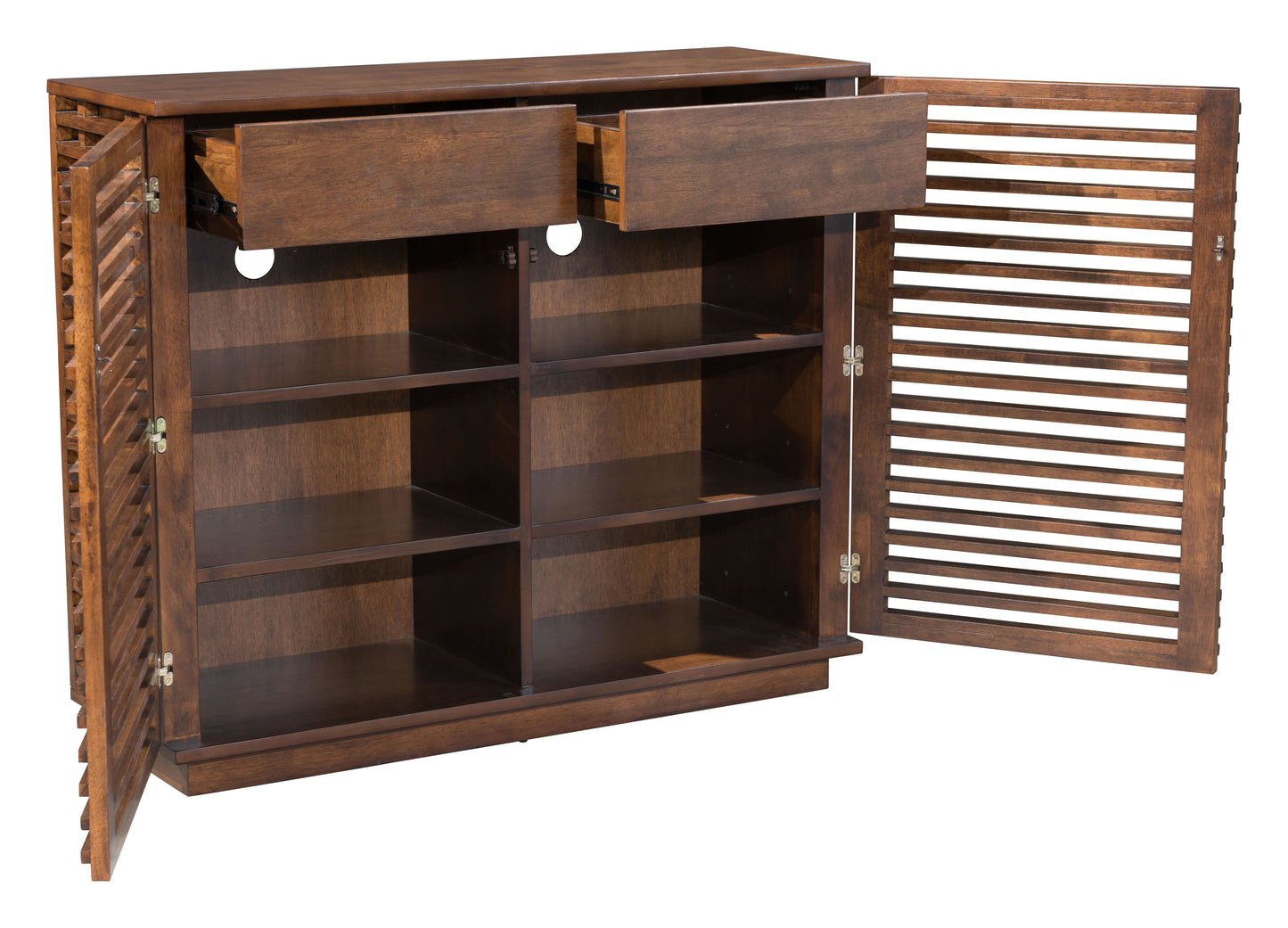 Linea Cabinet Walnut - Sleek & Modern Cabinet with a Warm Walnut Finish, Perfect for Stylish Storage and Organization