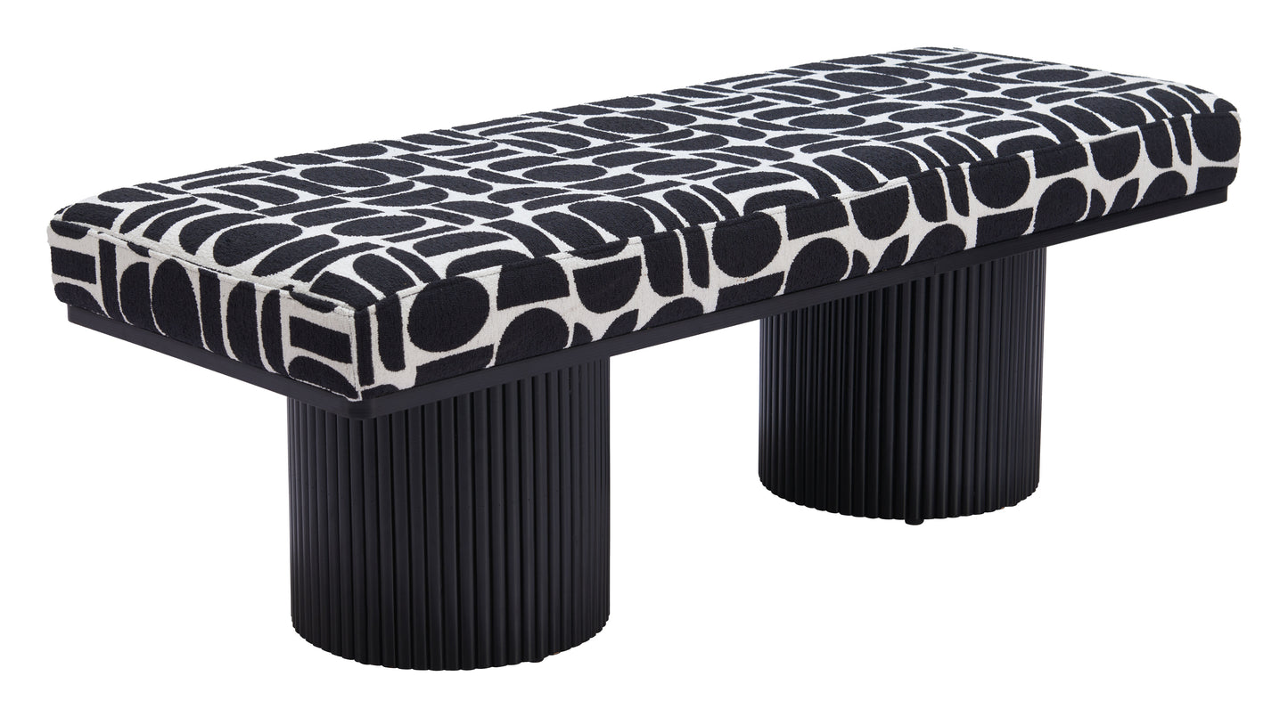 Botoia Bench Black & White β Modern and Stylish Black & White Bench for Entryway, Living Room, or Bedroom Decor