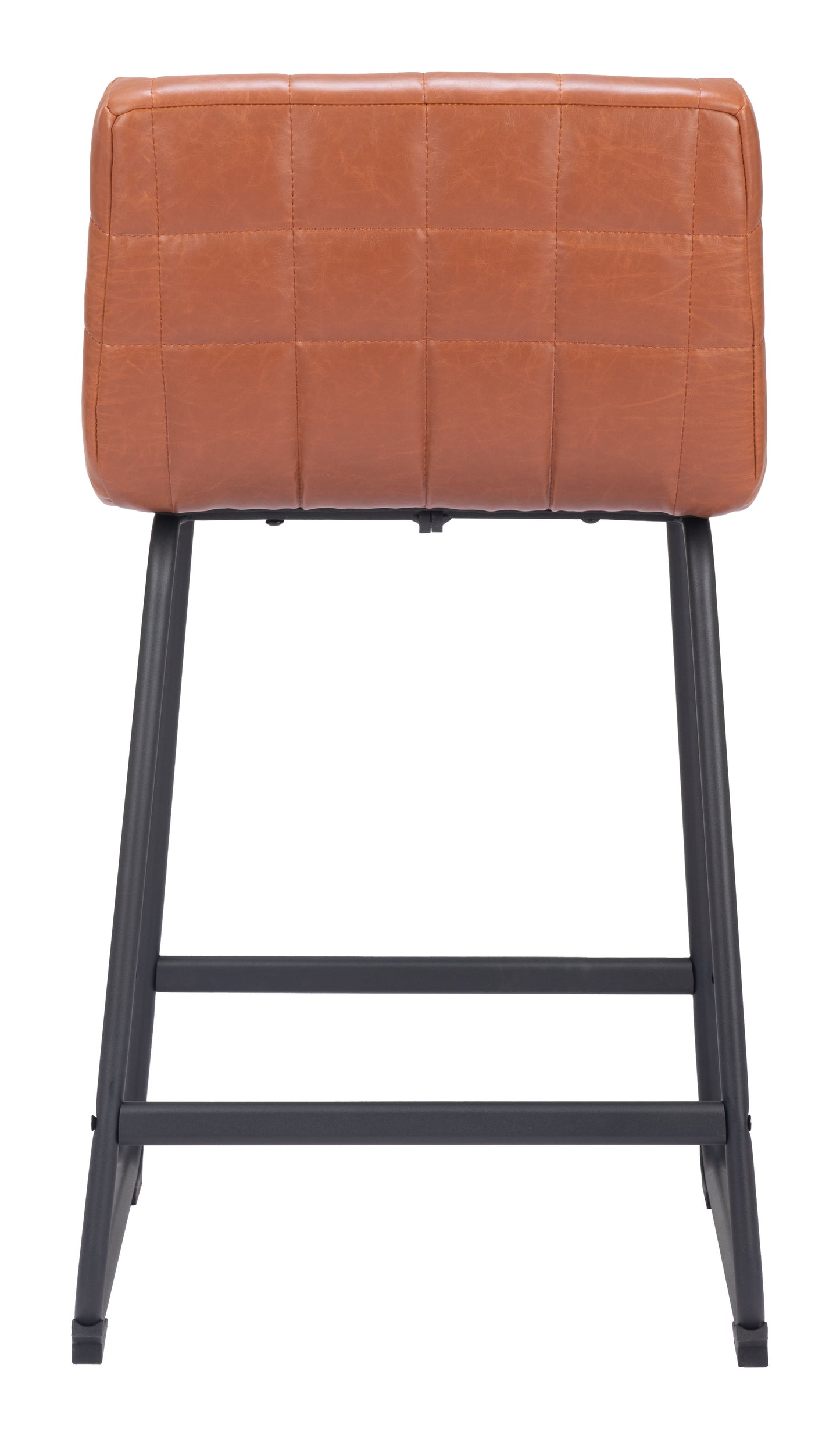 Pago Counter Stool Set of 2 - Brown Modern and Stylish Upholstered Stools for Contemporary Kitchens and Dining Spaces