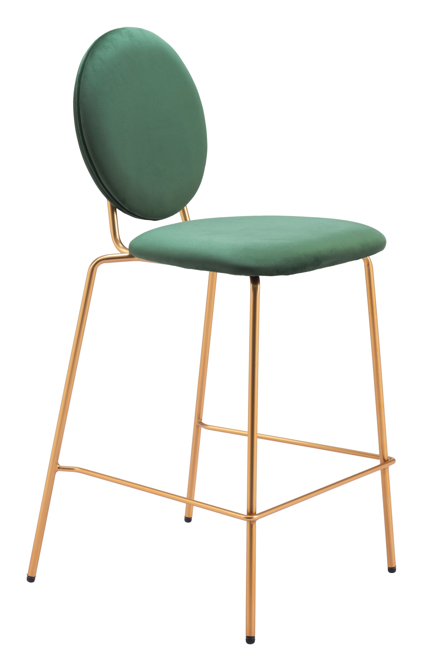Odessa Counter Stool Set of 2 - Stylish Green & Gold Design for Modern Spaces
