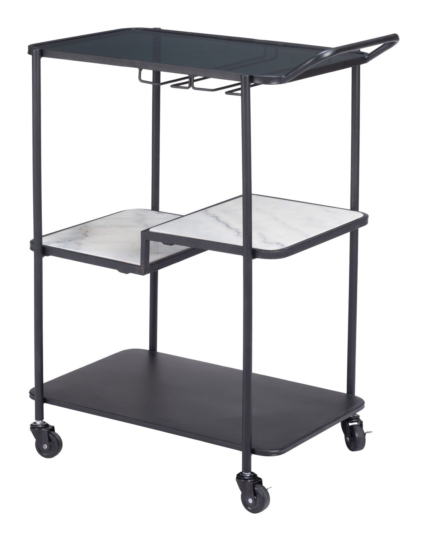 Constanza Bar Cart - Black Elegant and Modern Bar Cart for Stylish Home Bars and Entertaining Spaces