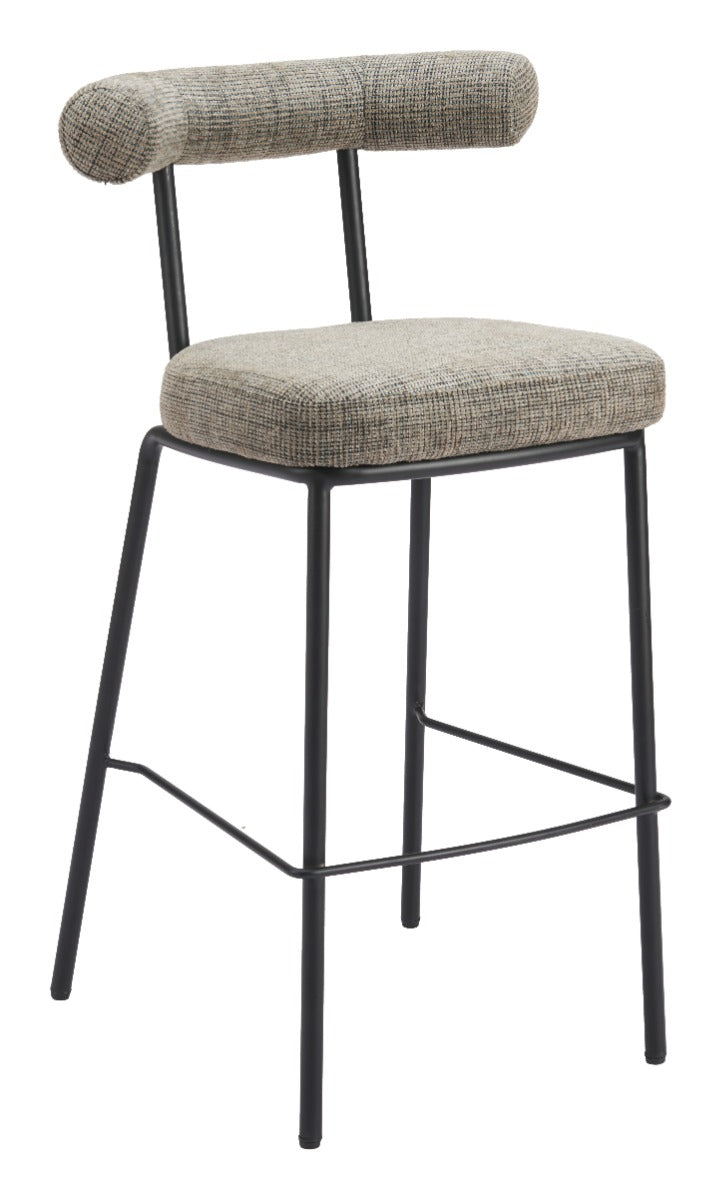 Kede Barstool - Green Tweed Stylish Upholstered Barstool for Modern Kitchens and Bars