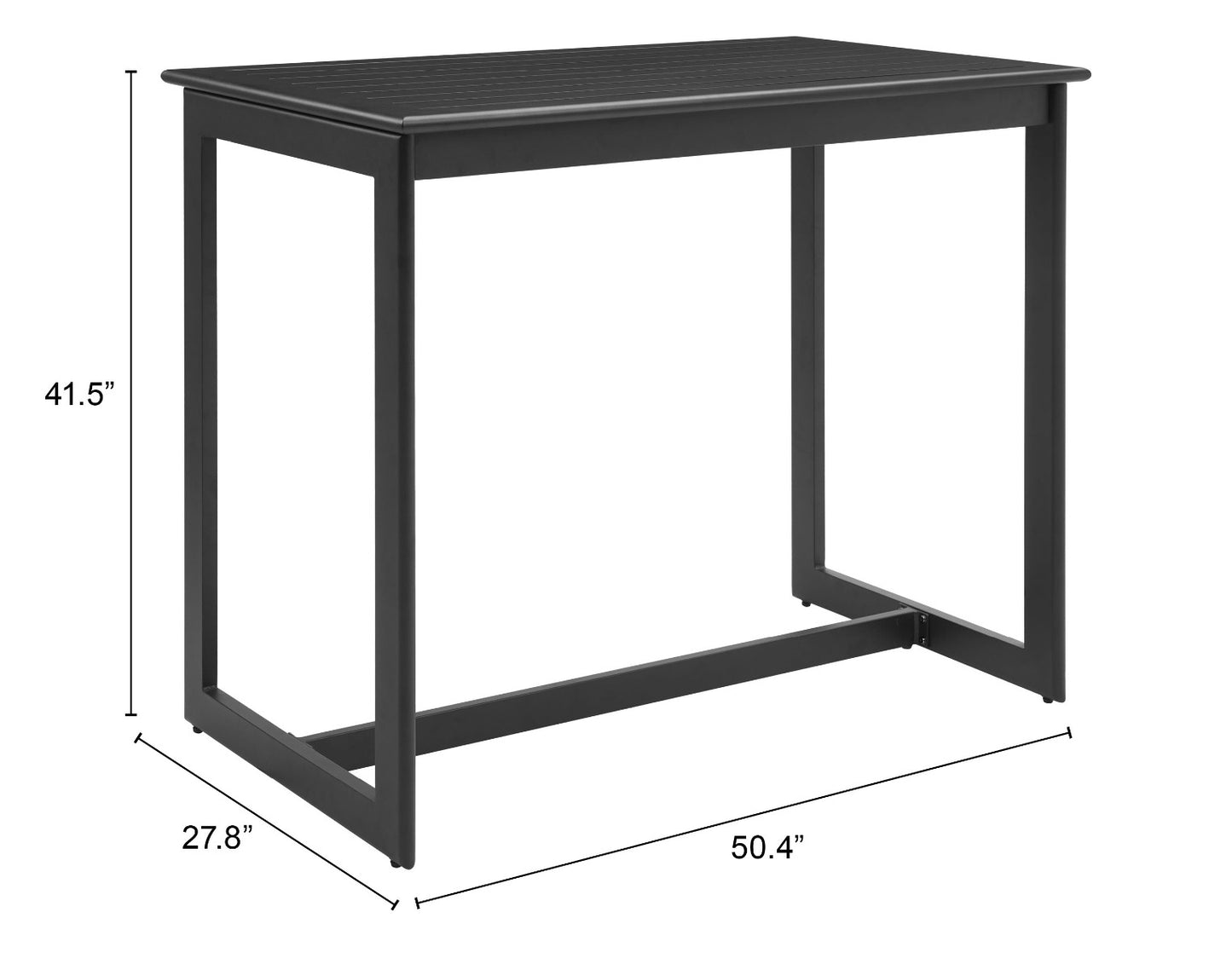 Midnight Wave Bar Table Black - Sleek & Modern Bar Table with a Chic Black Finish and Unique Wave Design