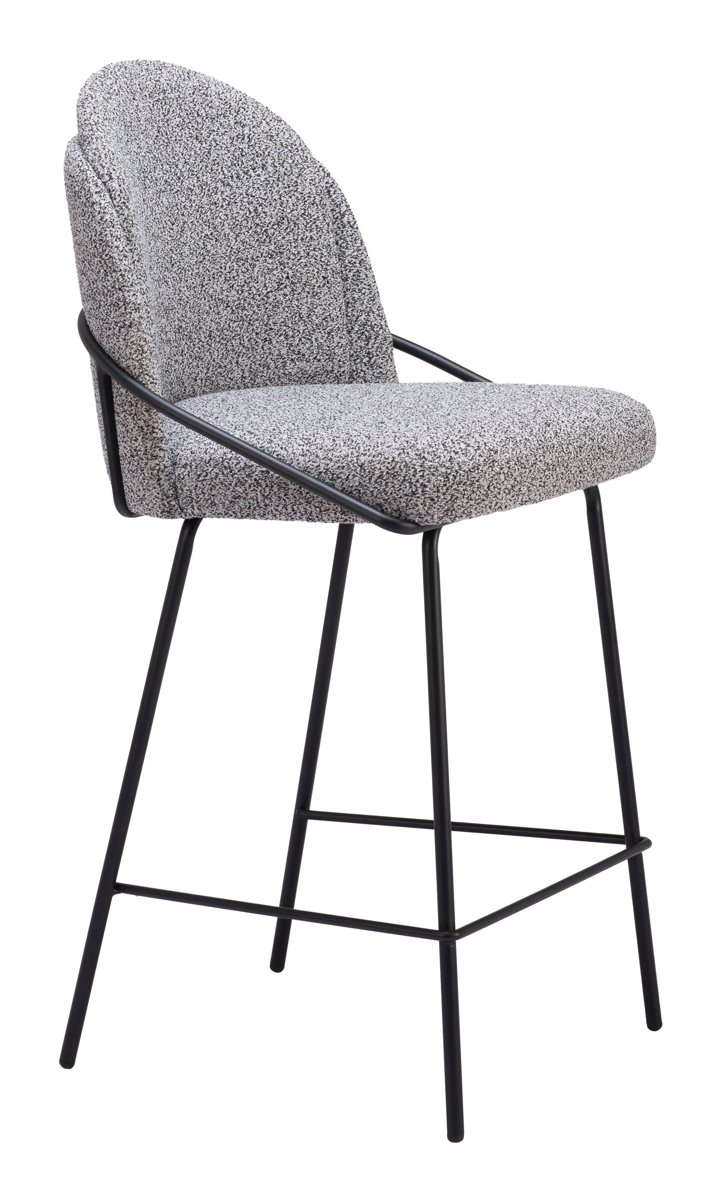 Jambi Counter Stool Set of 2 - Black & White Stylish and Modern Upholstered Stools for Contemporary Kitchens and Dining Areas