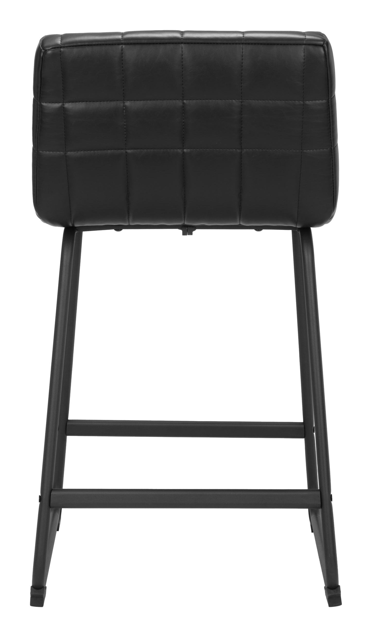 Pago Counter Stool Set of 2 - Black Modern and Stylish Upholstered Stools for Contemporary Kitchens and Dining Spaces
