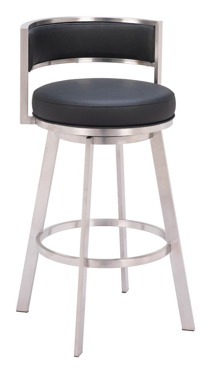 Gimsby Swivel Barstool - Black Sleek and Comfortable Swivel Barstool for Modern Kitchens and Home Bars